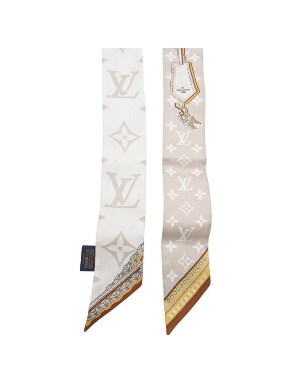 Louis Vuitton Bandeau BB Ultimate for Beige White Silk Gift Scarf